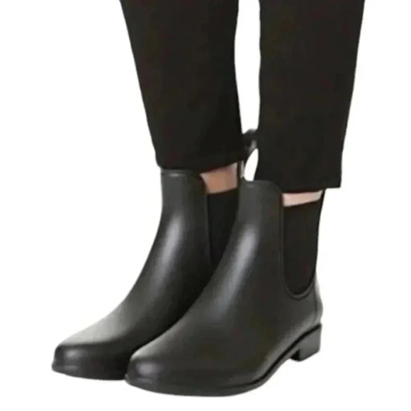 Sam Edelman Rain Boots Chelsea Shoe Matte Rubber  Ankle Bootie Black Size 5 - Picture 1 of 13
